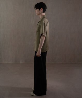 WEGO サテン刺繍シャツ（SS） カーキ