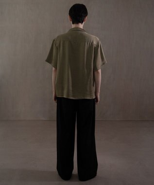 WEGO サテン刺繍シャツ（SS） カーキ