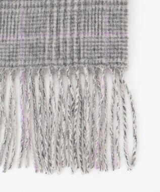 自由区 ウールカシミヤリバーシブル ストール ライトグレー系