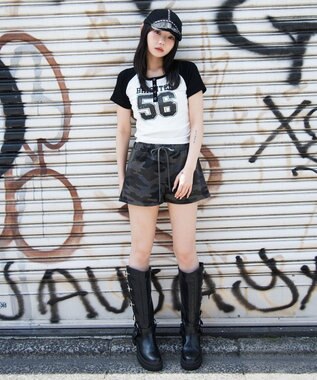 WEGO グラフィックラグランヘンリーネックT 柄1