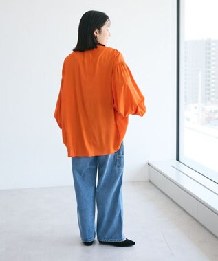 CRAFT STANDARD BOUTIQUE インド綿混パフスリーブシャツ Orange