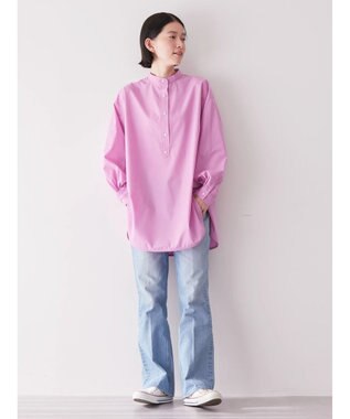 AMERICAN HOLIC イージーケアバンドカラーシャツチュニック Pink