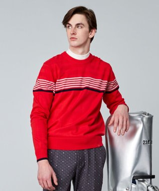 23区GOLF 嬉しいインナー付き【ニット＋吸湿発熱インナー】ニット ツインセット オレンジ系