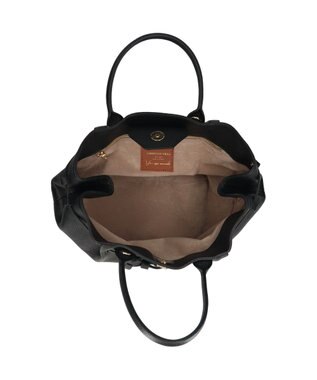 INTER-CHAUSSURES 【CHRISTIAN VILLA】シュリンクレザーハンドバッグ ブラック