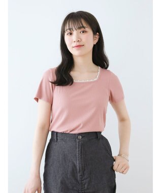 Green Parks ・ＳＵＧＡＲ　ＳＰＯＯＮ　パールスクエアプルオーバー Pink