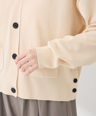 Green Parks ポケット付コンパクトカーディガン Beige