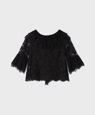 GRACE CONTINENTAL レースコンビフリルブラウス ブラック