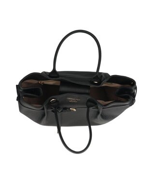 INTER-CHAUSSURES 【CHRISTIAN VILLA】シュリンクレザーハンドバッグ ブラック