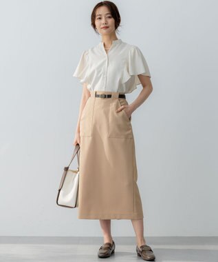 組曲 【WEB限定】オシャクロスタイト スカート ベージュ系