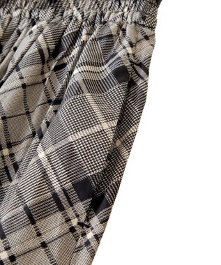 Green Parks サラフレワイドパンツ（柄） Check Black
