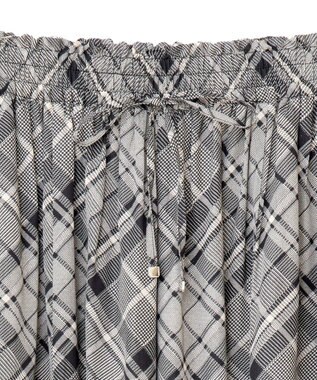 Green Parks サラフレワイドパンツ（柄） Check Black