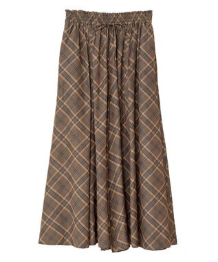 Green Parks サラフレワイドパンツ（柄） Check Brown