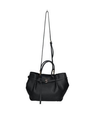 INTER-CHAUSSURES 【CHRISTIAN VILLA】シュリンクレザーハンドバッグ ブラック