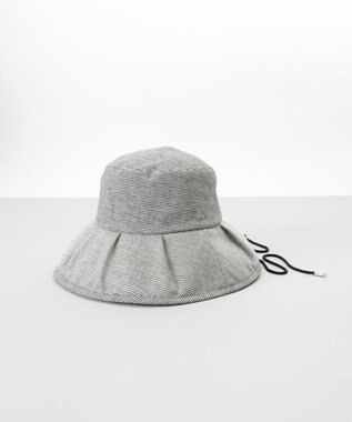 AURORA 【 LANVIN COLLECTION（ランバン コレクション） 】シルクギンガムカサブランカハット ミディアムグレー