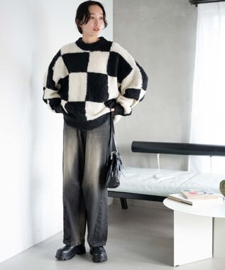 WEGO 幾何学柄ニットプルオーバー 柄2