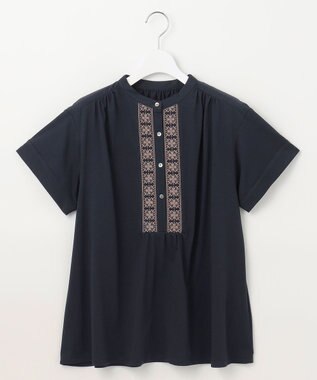 J.PRESS LADIES エンブロイダリージャージー カットソー ネイビー系