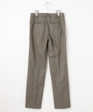 J.PRESS LADIES 【セットアップ対応】ウールストレッチツイード ストレート パンツ ダークブラウン系