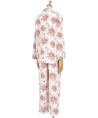 WACOAL パジャマ 長袖 長ズボン 綿100%(本体) サテン ミントン レディース NDX540 /ワコール アイボリー