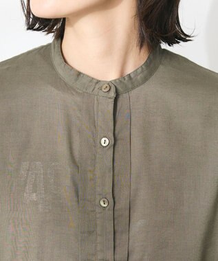 CRAFT STANDARD BOUTIQUE インド綿混パフスリーブシャツ Khaki