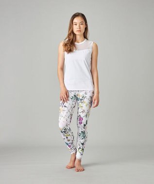 Chacott Chacott BALANCE ローズガーデンプリントレギンス ホワイトプリント