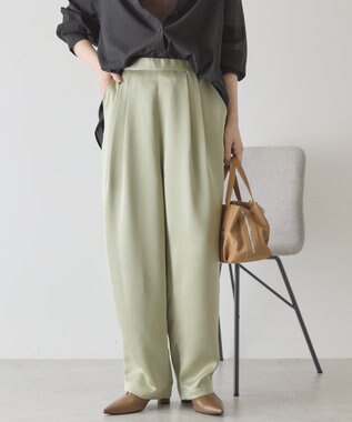 AMERICAN HOLIC 【イージーケア】サテンカーブパンツ Light Khaki