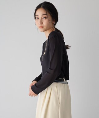 YECCA VECCA クルーネックシアートップス Black