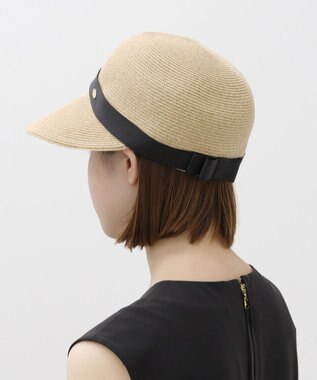 TOCCA 【UV98%以上カット・吸水速乾・抗菌防臭・洗える・サイズ調整可】BACK RIBBON BRAID CAP キャップ ブラック系