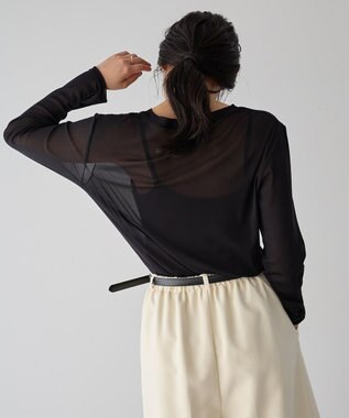 YECCA VECCA クルーネックシアートップス Black