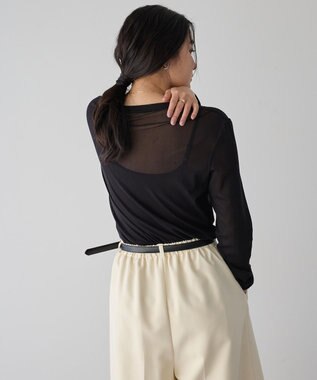 YECCA VECCA クルーネックシアートップス Black