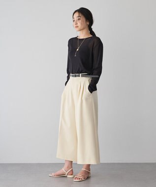 YECCA VECCA クルーネックシアートップス Black