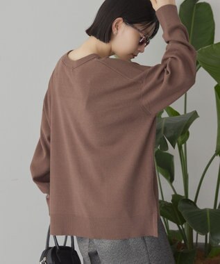 AMERICAN HOLIC バイパチVネックニットプルオーバー Mocha