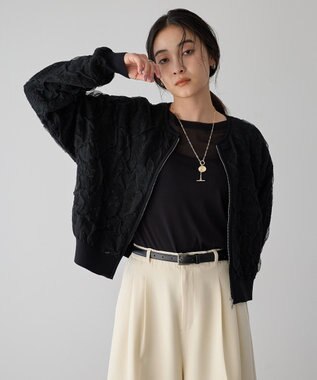 YECCA VECCA クルーネックシアートップス Black