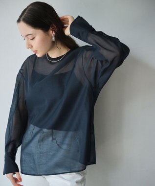 #Newans シアープルオーバーシャツ ネイビー系