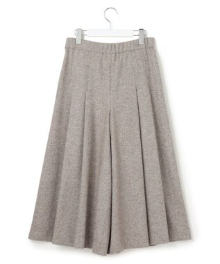 23区 L シルクネップヘリンボーン ガウチョ パンツ ブラウン系