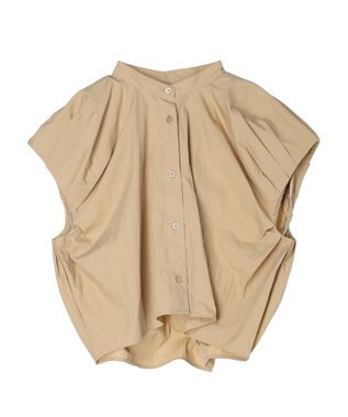 Green Parks タックデザインショート丈シャツ Beige
