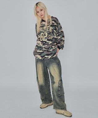 WEGO 【ユニセックス着用ITEM/MLサイズ展開】カモフラナンバリングホッケーT（LS） カーキ