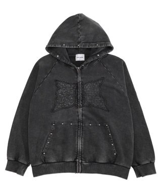 WEGO パウダーブリーチスタッズZIPパーカー スミクロ