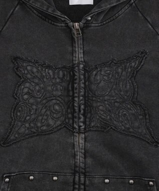 WEGO パウダーブリーチスタッズZIPパーカー スミクロ