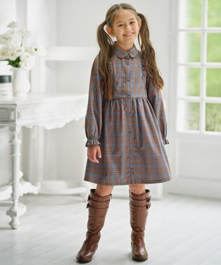 crinkle crinkle crinkle チェック柄シャツワンピ セール】限定展開 ネル チェック ビックシャツ ワンピース（シャツ