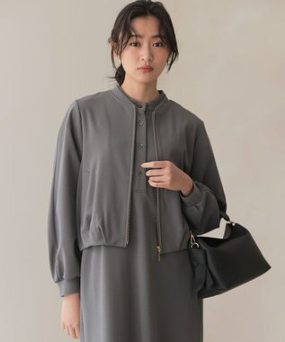 組曲 【WEB限定】ジョーゼットジャージー ブルゾン グレー系