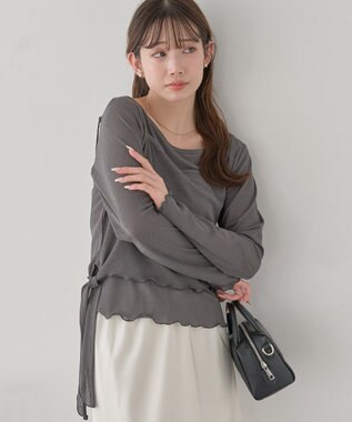 earth music&ecology 【SET2点】ツイストキャミレイヤードカットソー Gray