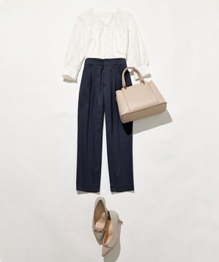 ANY SIS 【接触冷感・UVカット・撥水】クールタッチテーパード パンツ ネイビー