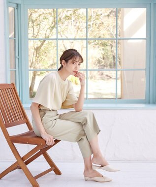 Tiaclasse 【洗える】5分丈フレアスリーブブラウス アイボリー