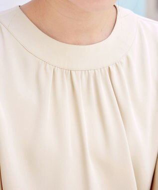 Tiaclasse 【洗える】5分丈フレアスリーブブラウス アイボリー