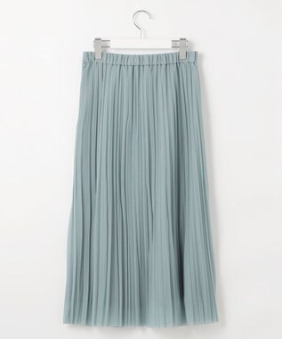 J.PRESS LADIES L 【洗える】オーガンジートリコット プリーツ スカート スモーキーサックス系