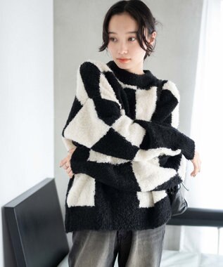 WEGO 幾何学柄ニットプルオーバー 柄2