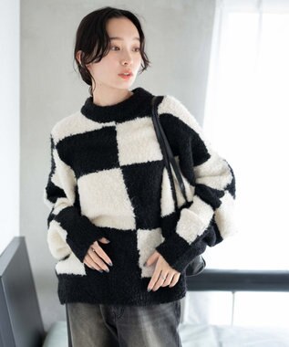 WEGO 幾何学柄ニットプルオーバー 柄2