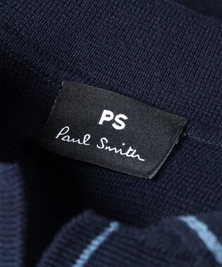 Paul Smith ハンドクラフトエンブロイダリー 半袖ニットシャツ ネイビー