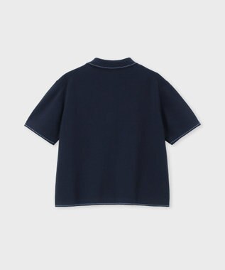 Paul Smith ハンドクラフトエンブロイダリー 半袖ニットシャツ ネイビー