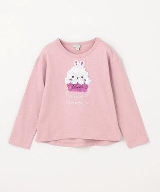 ANY KIDS ミラクルスパンコール 長袖 Ｔシャツ ピンク×ケーキ